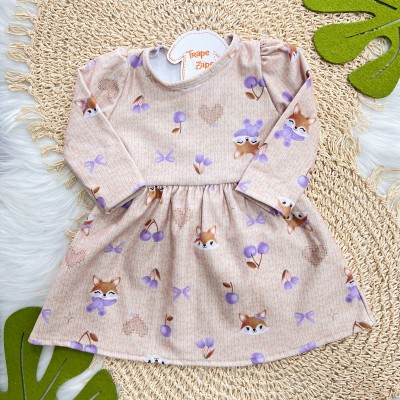 Vestido Raposinha e Frutinhas - Areia